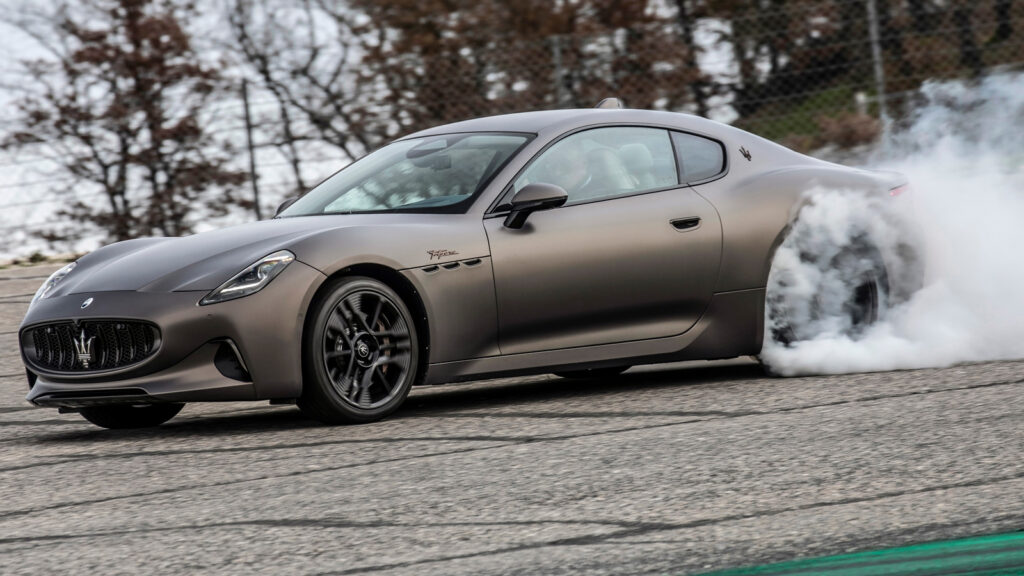 The all-wheel drive GranTurismo is the second model from Maserati to be offered as a Folgore with electric drive.  The two-seater is set to go on sale this year - also as an electric sports utility vehicle.  Image: Maserati