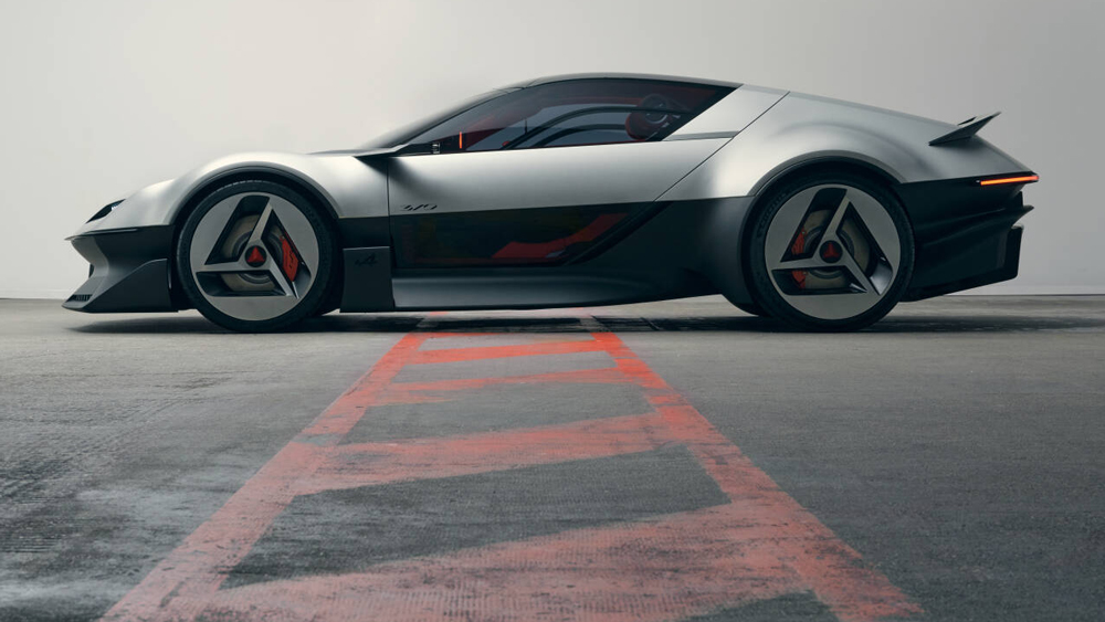 "Die Ikone macht den Unterschied" 
Mit dem 4,55 Meter langen Konzeptauto Alpine A310 Vision gab die Sportwagenmarke der Renault Group in Paris einen Ausblick auf das Design des vollelektrischen 2+2-Sitzers, der 2028 auf den Markt mit einer 800-Volt-Architektur kommen könnte. Foto: Alpine