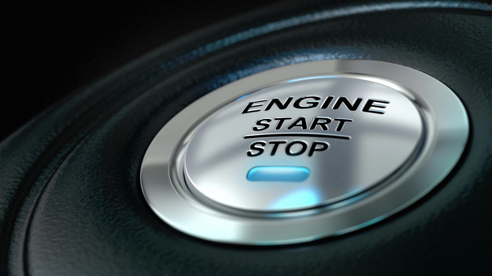 Startknopf in einem Elektroauto