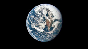 Blick auf die Erde während einer Apollo-Mission der NASA