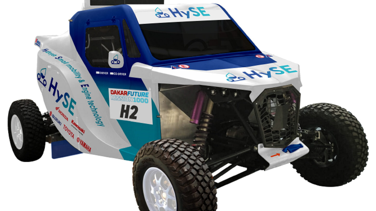 Auf in die Wüste 
Toyota will im Januar mit einem Buggy an der Rallye Dakar teilnehmen, das von einem mit Wasserstoff gefütterten Motorradmotor mit 998 ccm Hubraum angetrieben wird. Der HySE X1 soll beweisen, dass nicht der Verbrennungsmotor das Problem ist, sondern der Kraftstoff. Foto: Toyota
