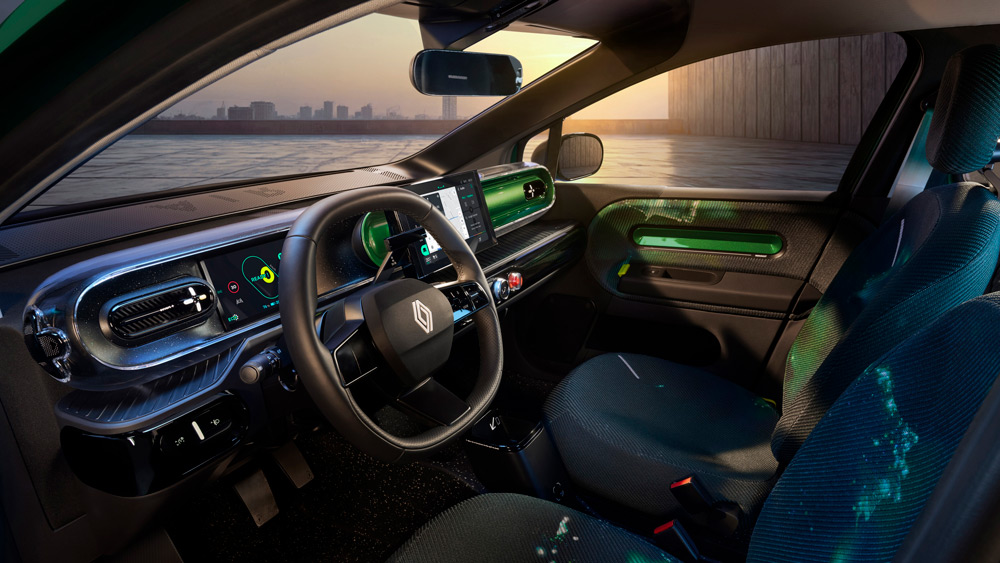 Im Stil der Zeit 
Das Cockpit des neuen Twingo betont die Horizontale und erinnert nur mit Details an die erste Generation von 1993. Fotos: Renault  