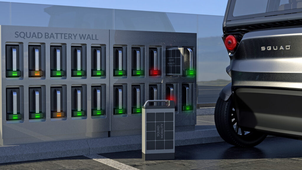 NIO lässt grüßen 
Das Solarmobil speichert den Fahrstrom in vier kleinen Akkus, die zum Laden an der Haushaltssteckdose über eine Klappe im Heck leicht entnommen werden können. Aber auch an Batterie-Wechselstationen arbeiten die Firmengründer. 