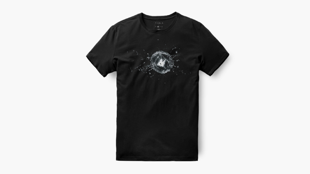 Das T-Shirt "Cybertruck Bulletproof" von Tesla.