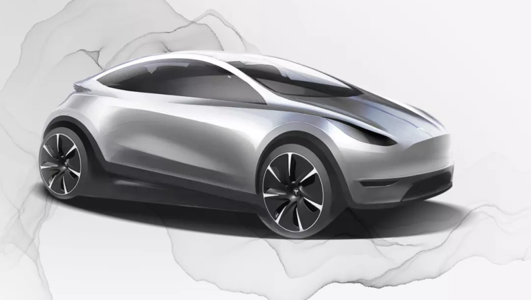 Teslas Designskizze eines Chinamodels