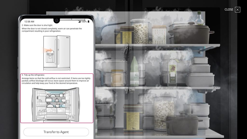 Gläserner Kühlschrank 
Über die Smartphone-App kann festgestellt werden, was sich im Kühlschrank befindet - und was demnächst dringend nachgekauft werden muss. Im Supermarkt nebenan oder im Internet. Foto: LG 